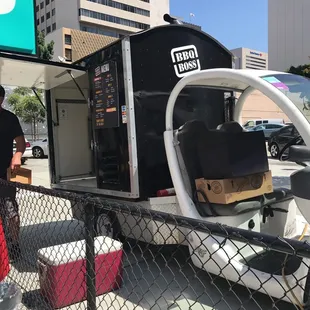 a food truck parked in a parking lot