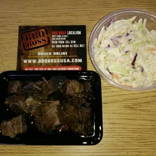 BBQ Boss brisket and slaw. Yummmm!