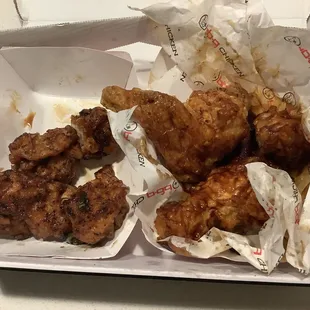 Left overs
 Left is the spicy ones
