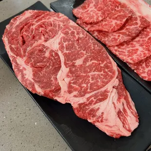 Top Sirloin (Left) / Boneless Beef Short Ribs (Right) - Very tender and the size is HUGE!