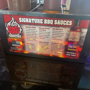 All type of sauces to try.