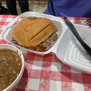 Brisket chopped sandwich