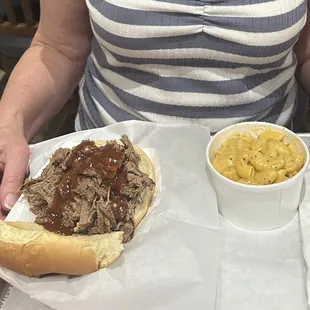 Chopped brisket and My Momma's Mac'N'Cheese
