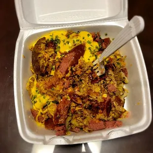 loaded potato. various options