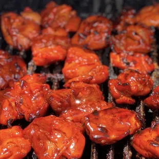 a close up view of a grill