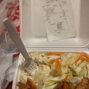 a chicken sandwich in a styrofoam container