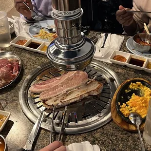a table full of food
