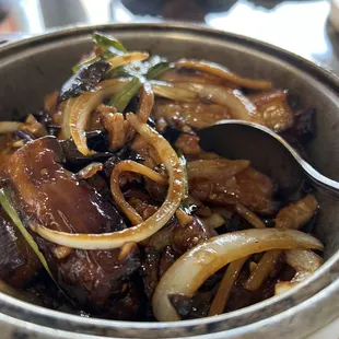 Eggplant with Garlic Sauce in Clay Pot