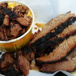 Brisket and burnt end Mac &amp; cheese. Nobody does it like them. A great change from the central bbq craze.