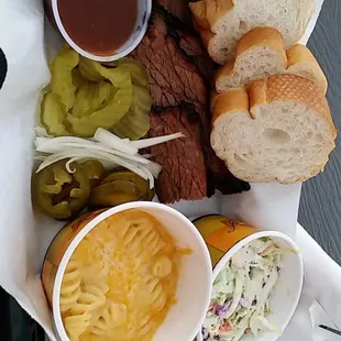Have to try their moist, smoky, well flavored brisket plate! Cole slaw and mac n cheese were okay.