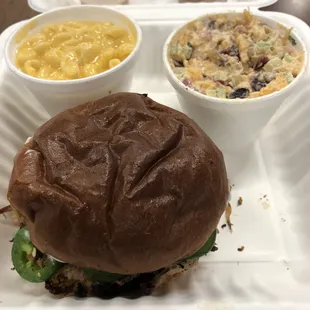 Jalapeño Popper Sandwich, Mac &amp; Cheese, loaded Chicken Salad(very good)