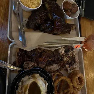 Beef ribs and Brisket and pulled pork