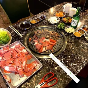 a variety of ingredients on a table