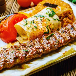 Grilled beef kebab