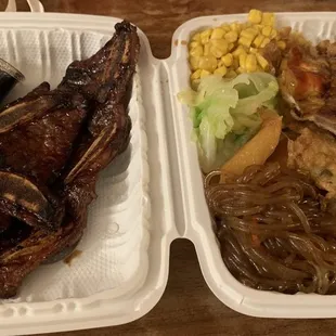 Kalbi meat jun combo