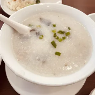 Congee with pork and preserved egg
