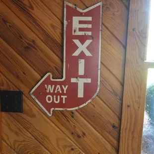 Don&apos;t know where they got this one but it is an accurate exit sign