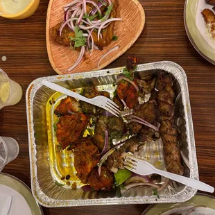 Mixed grill family platter and Special Lahori Fish