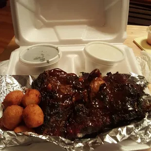 Take out half rack of ribs