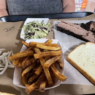 Brisket with two sides for $17