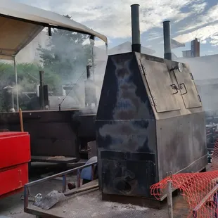 smoke coming out of a fire pit
