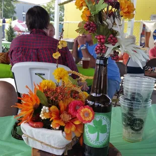 Table decorations in the Beer Garden