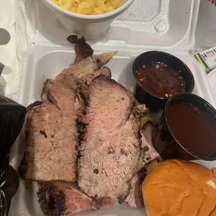 Brisket meal with Mac &amp; Cheese