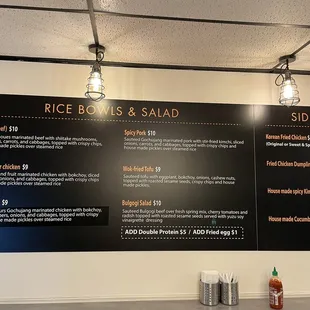 menu and prices