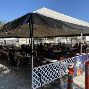 Very safe tent with lots of airflow and room between tables