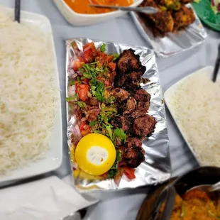 a table full of food