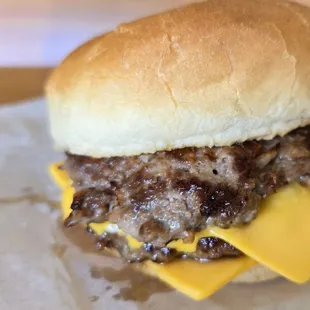 Double cheeseburger with extra cheese