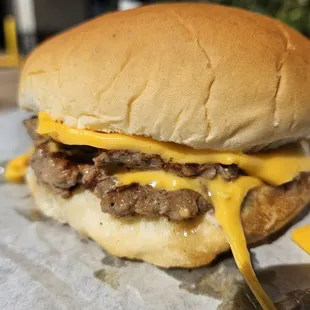 Double cheeseburger with extra cheese