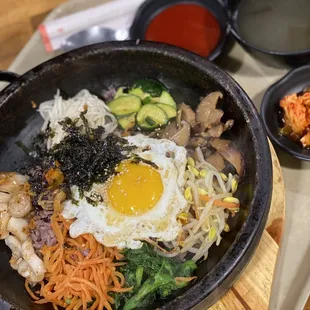 a bowl of food on a tray