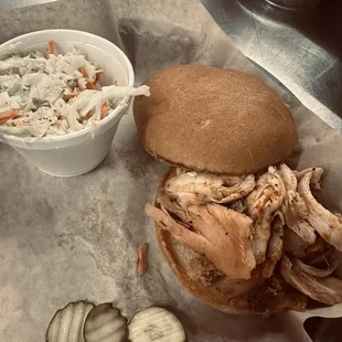 Pulled chicken sandwich