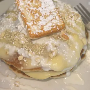 a stack of pancakes on a plate