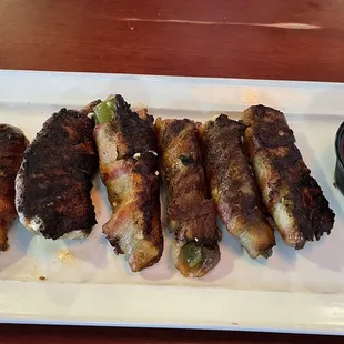 Bacon wrapped jalapeño poppers