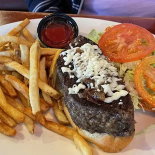 Meatloaf grinder and fries