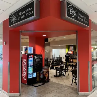 the entrance to the restaurant