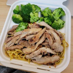 Regular Chicken, double broccoli, yakisoba