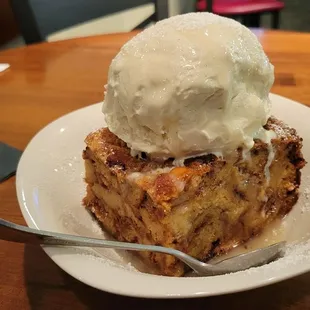 Bread Pudding with Vanilla ice cream