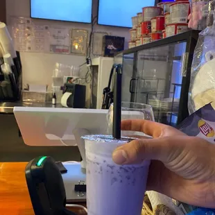 The Taro milk yeah here is really good!