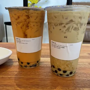 Thai milk tea with tapioca pearls Cane sugar milk tea with tapioca pearls