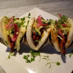 three tacos on a plate