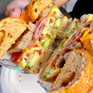 a cut in half sandwich