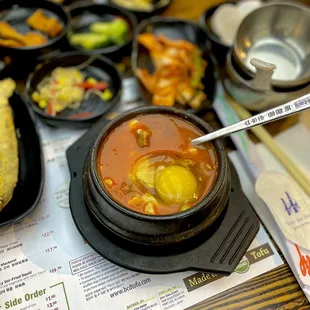 Kimchi and pork tofu soup