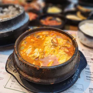 a table full of food