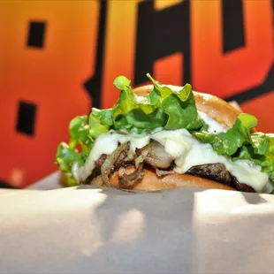 Mushroom Swiss Smash Burger