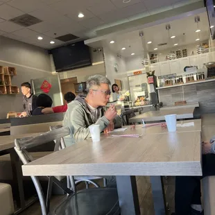 Simple inside  restaurant.