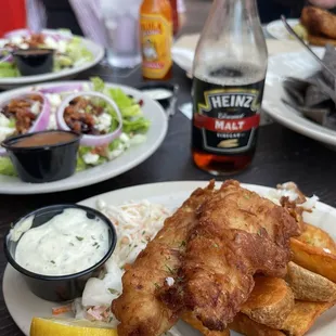 Fish and Chips with malt vinegar