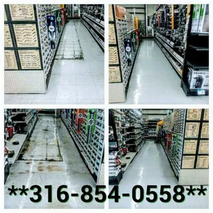 Commercial retail, vinyl flooring, strip and wax, buff and wax, Wichita, KS